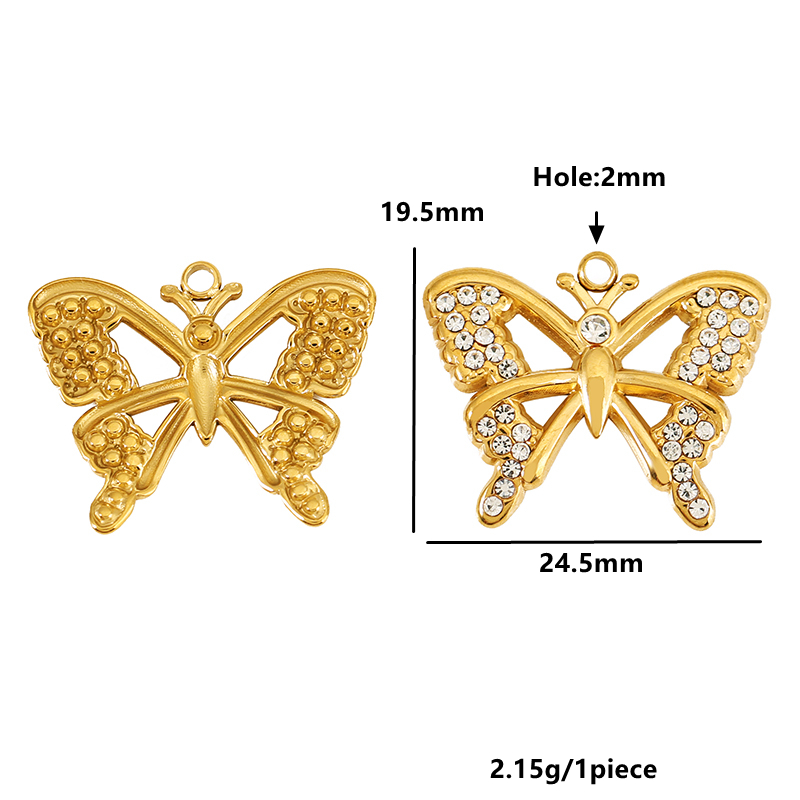 4pcs Stainless Steel Hollow Zi - Butterfly Pendant Necklace 评论和价格