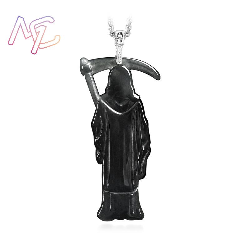 Myanmar Jadeite Grim Reaper Pe - Necklace Pendant 评论和价格