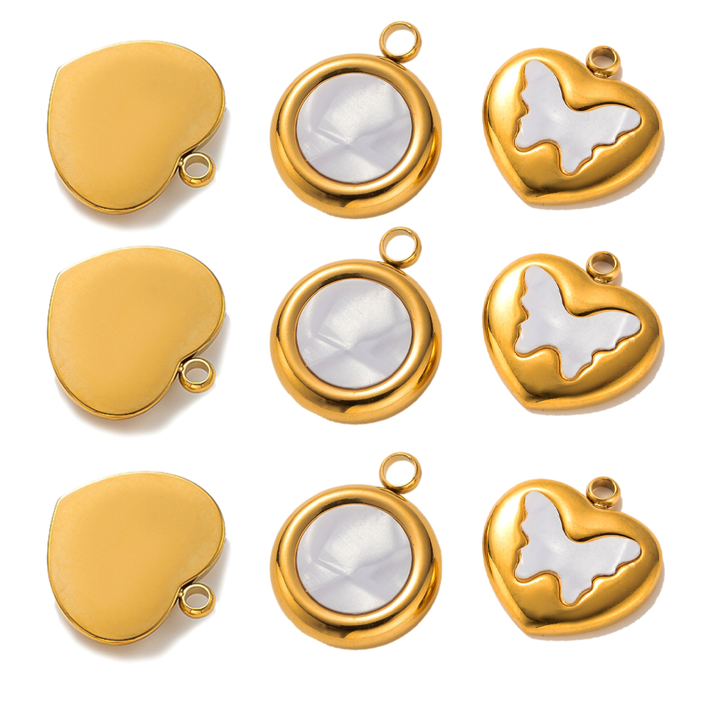 5Pcs Stainless Steel Gold Colo - Butterfly Pendant Necklace 评论和价格