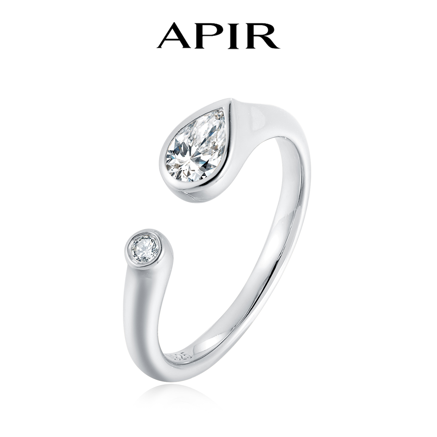 APIR D Color Pear & Round Mois - Moissanite Ring 评论和价格